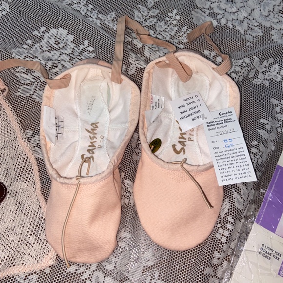 NEW Sansha Canvas Pro Ref.1 Demi-pointe Soft Ballet Slippers shoes Pink - Picture 5 of 15